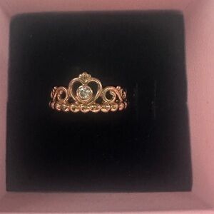 Pandora Cinderella Princess Ring Gold rose size 5 or pandora 16.